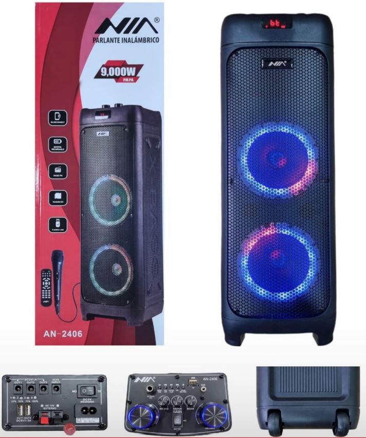 Parlante Bluetooth NIA Negro – Sonido Potente y Claro - Image 3
