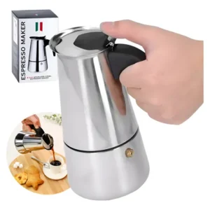 Cafetera Italiana 6 Tazas – Acero Resistente y Café Expreso en Minutos