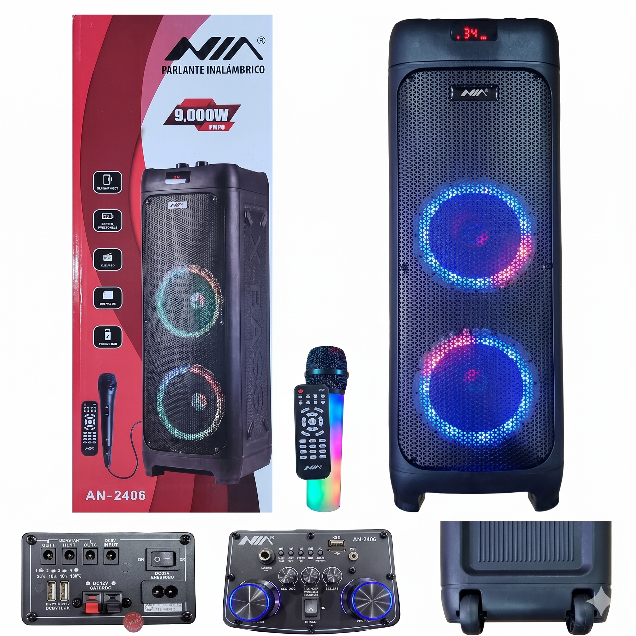Parlante Bluetooth NIA Negro – Sonido Potente y Claro