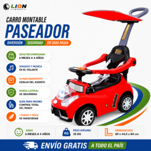 Carro de Impulso para Niños 1–4 Años – Con GuĂa Parental y Sonidos Interactivos